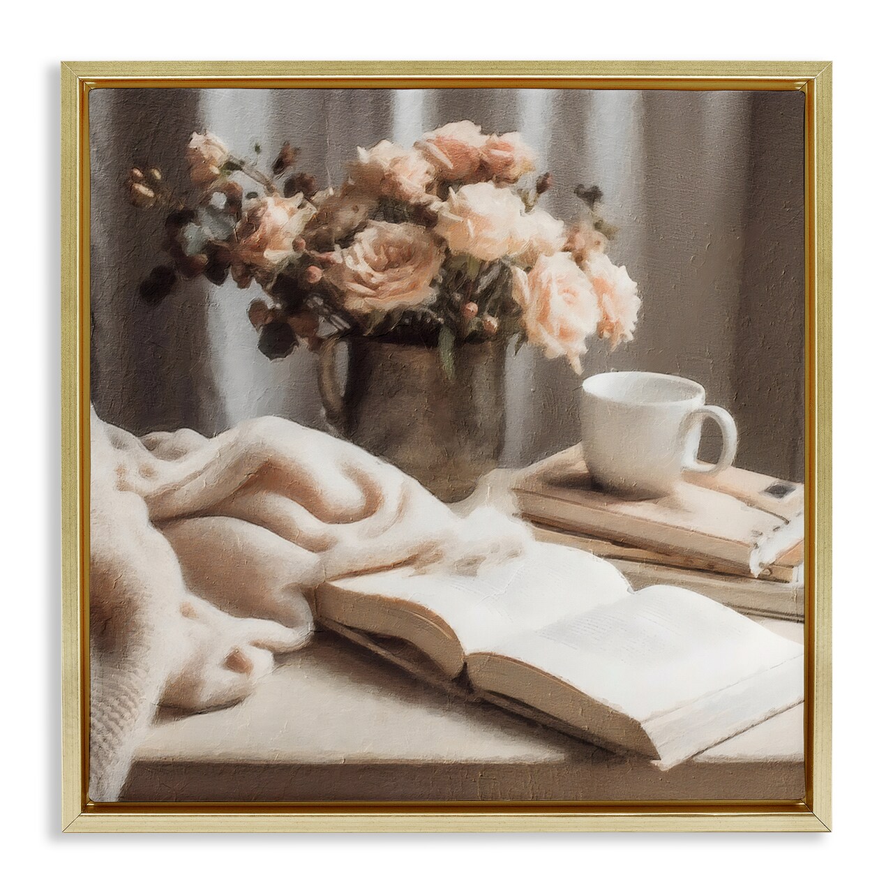 Stupell Industries Morning Coffee Floral Journaling Floating Frame, design by Riley B